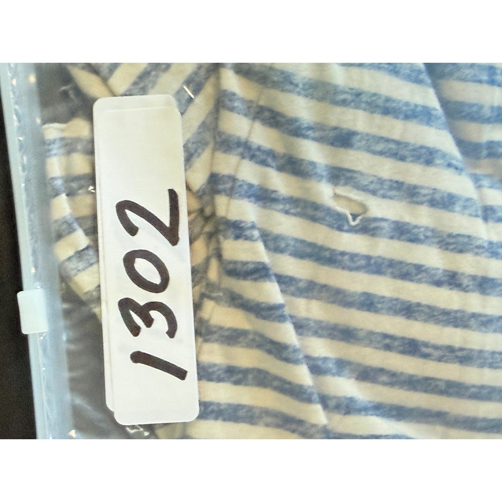 FP We the Free People Distressed Striped Tee Blue Womens M Nautical Fisherman - Picture 9 of 9